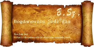Bogdanovics Szófia névjegykártya