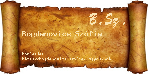 Bogdanovics Szófia névjegykártya