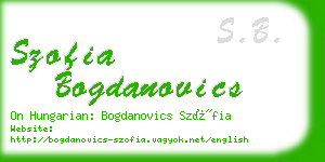 szofia bogdanovics business card